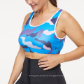 Высокий удар камуфляж спортивный бюстгальтер Bra Back Wone Back Plus Sport Sports Bra Blue 3XL Fitness Top Bra для женщин